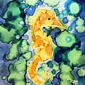 Seahorse in Alcohol Ink